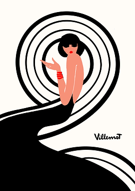 Art Deco Swirl Girl