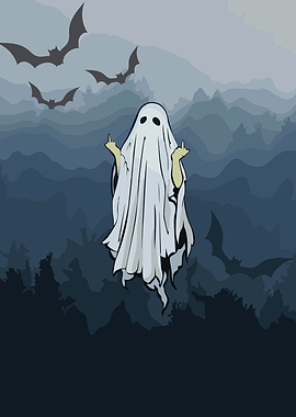 Ghost Giving Middle Fingers