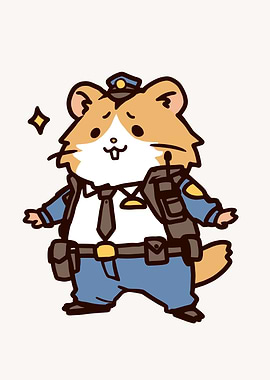 Cute Hamster Police Officer