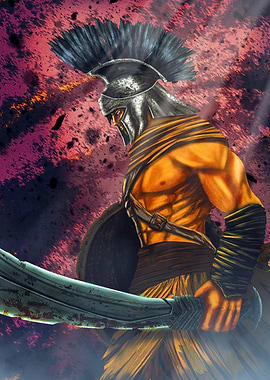 Spartan Warrior with Sword and Shield