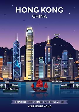 Hong Kong Skyline at Night