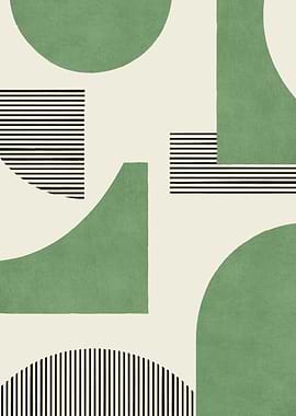 Abstract Geometric Green Graphic Composition