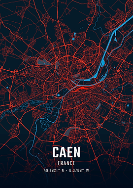 Caen France City Map