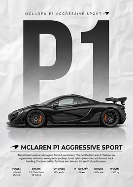 sleek black McLaren P1 Aggressive Sport Car