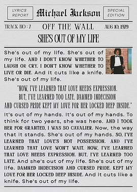 Michael Jackson She's Out of My Life