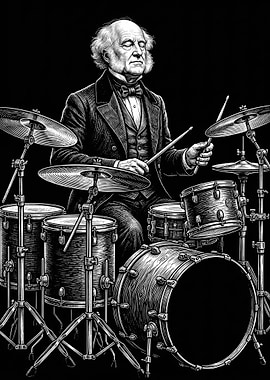 Martin Van Buren Playing Drums