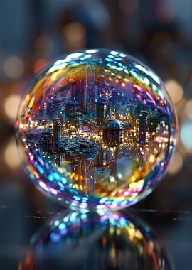 Futuristic City in a Bubble