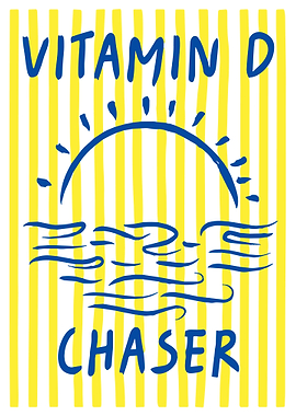 Vitamin D Chaser Poster, Funny Sun Beach Wall Art, Summer Aesthetic Graphic Print