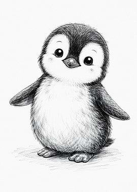 Cute Baby Penguin Drawing