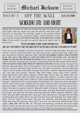 Michael Jackson Working Day and Night