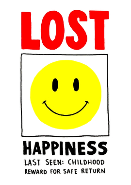 Lost Happiness Smiley Face Poster