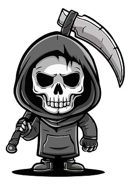 Chibi Grim Reaper with Scythe