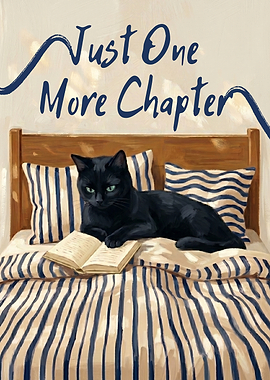 Black Cat Reading a Book