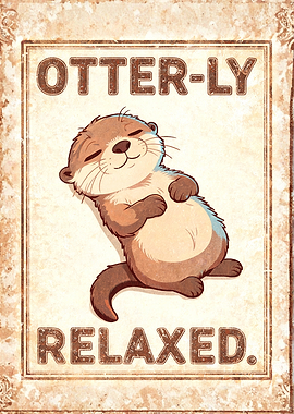 Otter-ly Relaxed Cute Otter