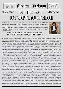 Michael Jackson Don't Stop 'Til You Get Enough