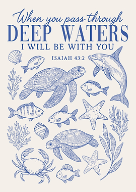 Deep Waters Bible Verse Art