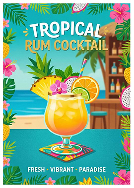 Tropical Rum Cocktail Poster