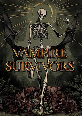 Vampire Survivors Skeleton Poster