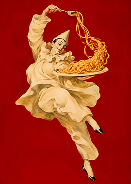 Pierrot Serving Spaghetti