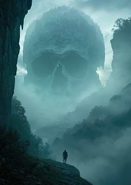 Giant Skull Mountain Landscape