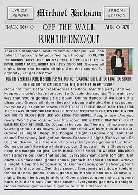 Michael Jackson Burn the Disco Out