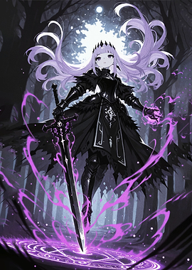 Dark Fantasy Warrior with Magic Sword