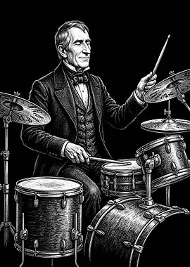 William Henry Harrison Playing Drums