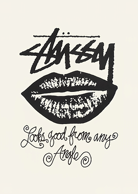 Stussy Lips and Text Art