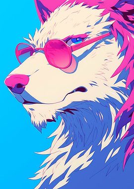 Cool Wolf Wearing Sunglasses