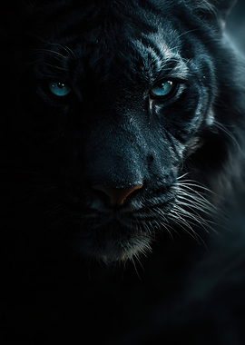Black Panther with Blue Eyes