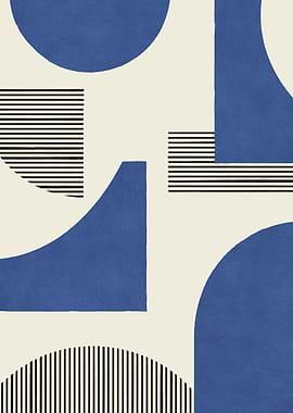 Abstract Geometric Blue Graphic Composition