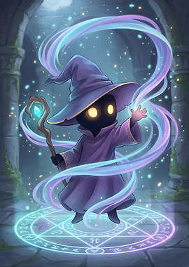 Chibi Vivi Ornitier Black Mage Casting Spell
