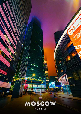 Moscow Cityscape at Night