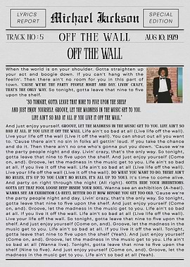 Michael Jackson Off The Wall