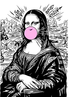 Mona Lisa Chewing Bubble Gum