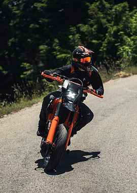 Motorcyclist on a winding road