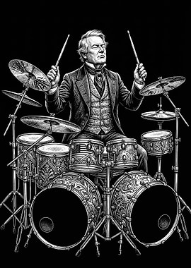 Millard Fillmore Playing Drums
