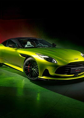 Lime Green Aston Martin Sports Car