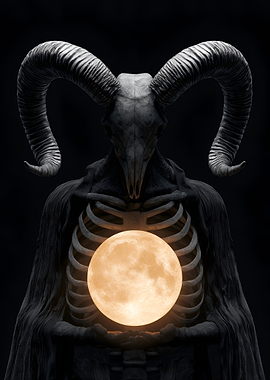 Demonic Figure Holding Moon