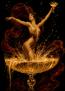 Art Deco Dancer in Champagne