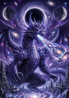 Cosmic Dragon Breathing Fire