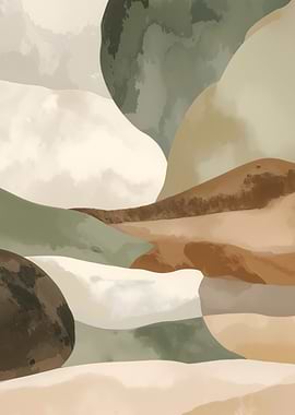 Abstract Landscape with Earth Tones