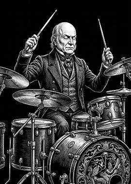 John Quincy Adams Playing Drums