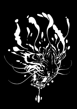 Abstract Tiger Face Splash Art