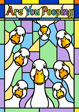 Funny Ducks Stained Glass Art