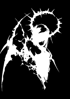 Abstract White Figure with Thorns