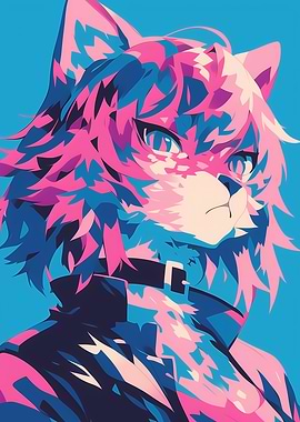 Stylized Cat Character Portrait