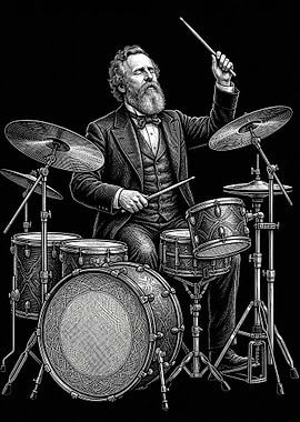 Rutherford B. Hayes Playing Drums
