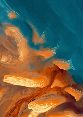Aerial View of Water and Sand Formations