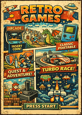Retro Video Game Poster
